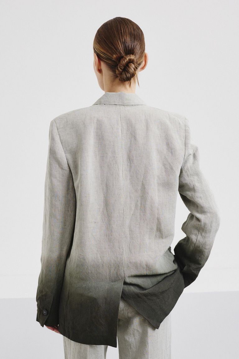 Dégradé slub cotton jacket olive