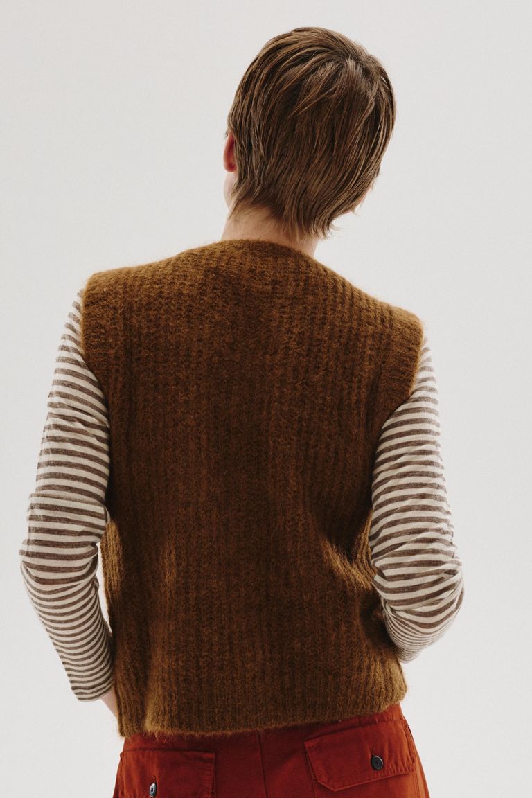 Mohair sweater vest gianduia