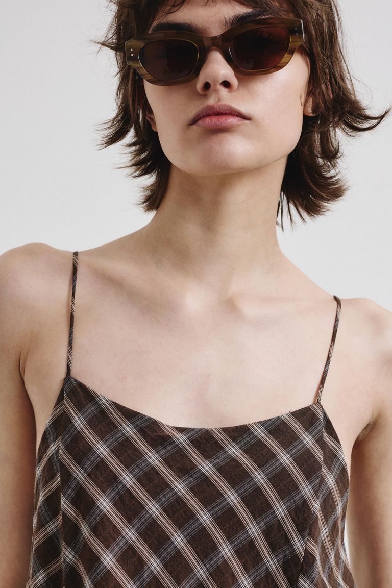 Cotton madras dress cocoa