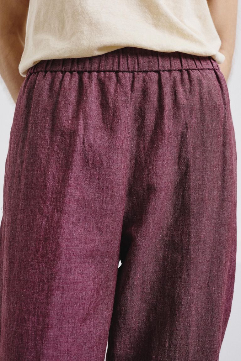 Cotton and linen twill jogging trousers
