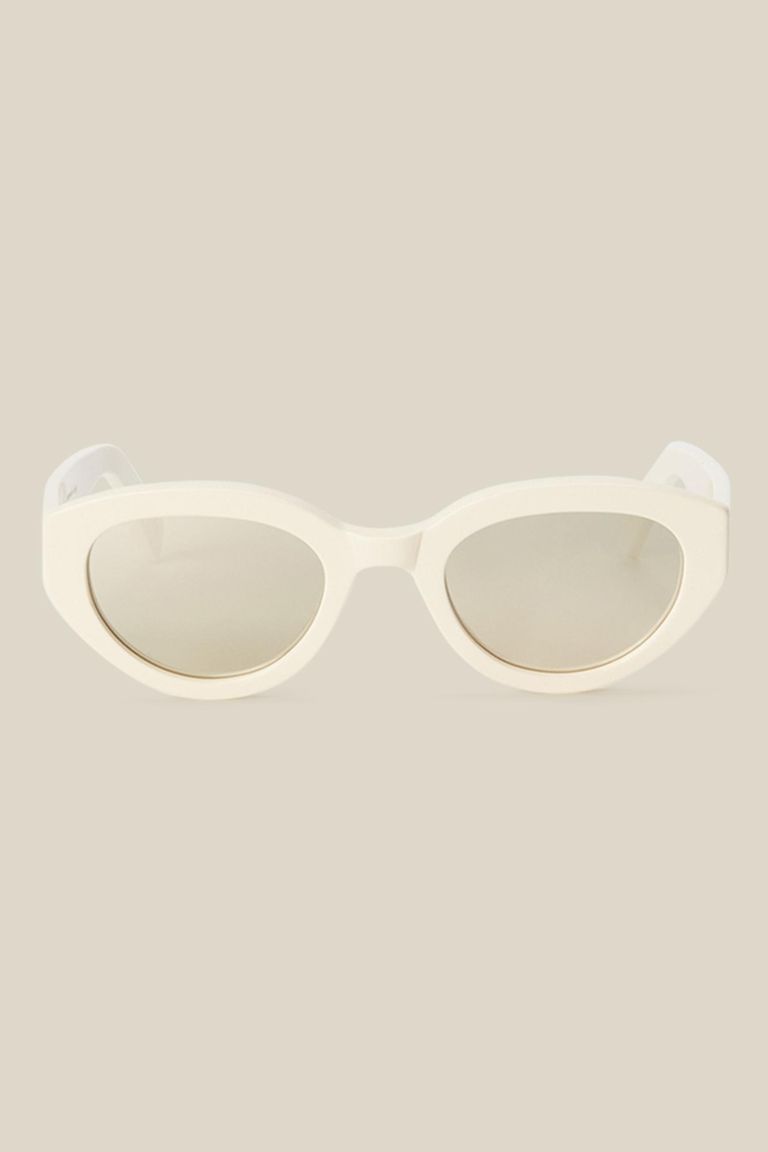Lunettes de soleil "Honey" en acétate couleur lait.