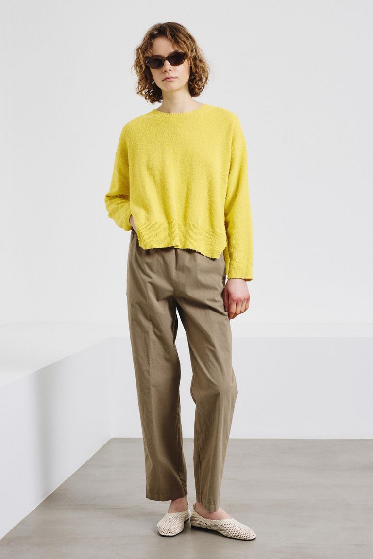 Cotton gabardine jogging trousers dove grey