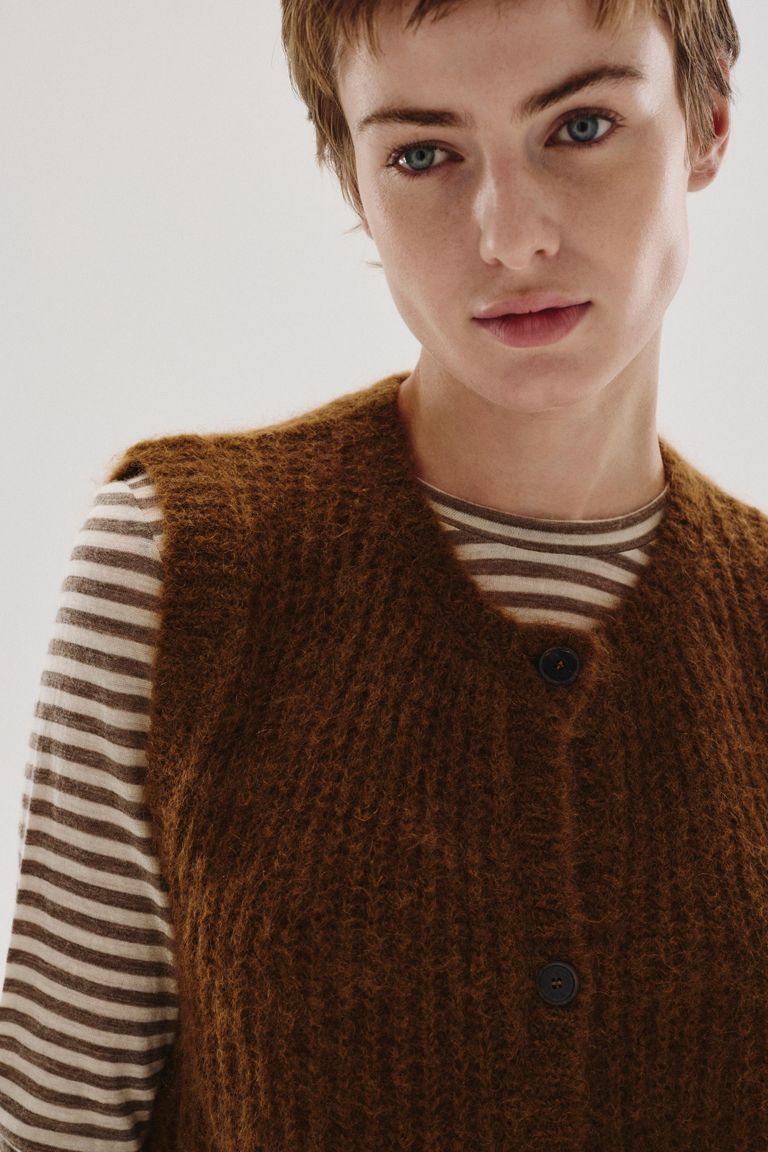 Gilet sans manches en mohair