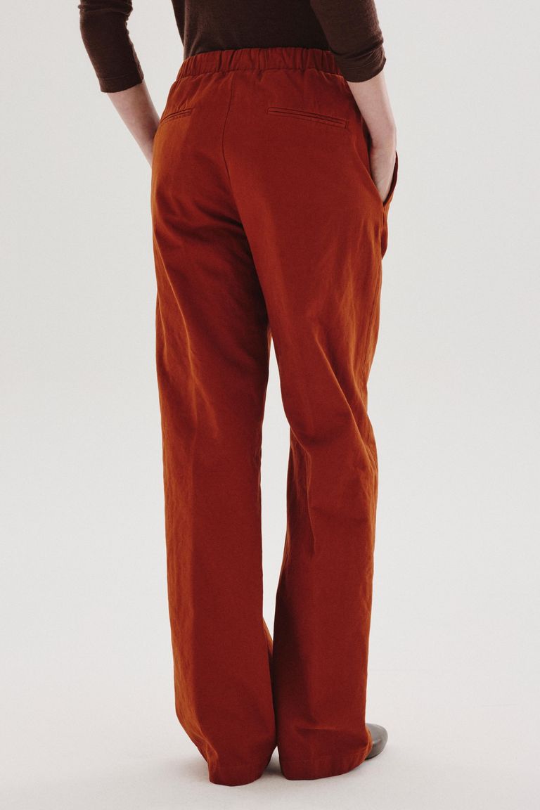 Iconic brushed cotton drill trousers terracotta