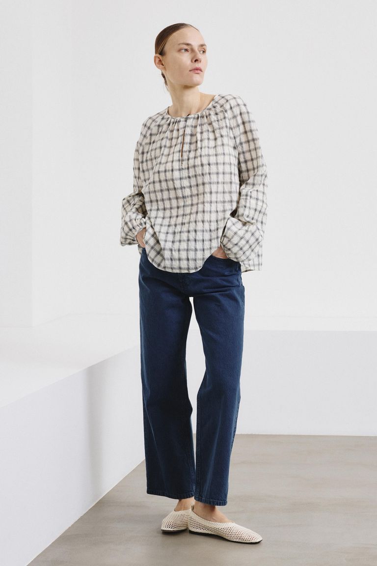 Blouse en madras de coton beurre