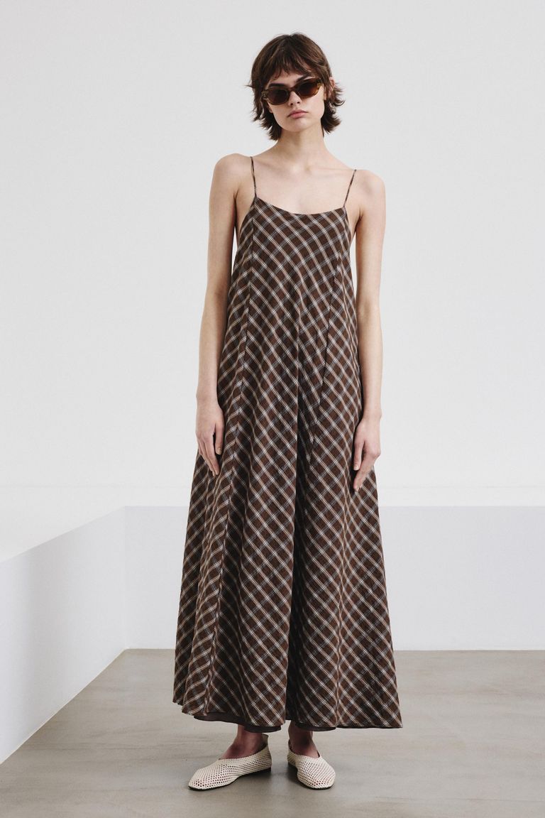 Cotton madras dress cocoa