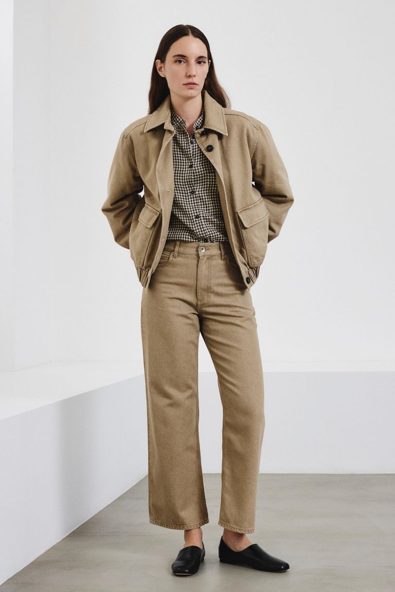 Faded cotton and lyocell bull denim jacket sage