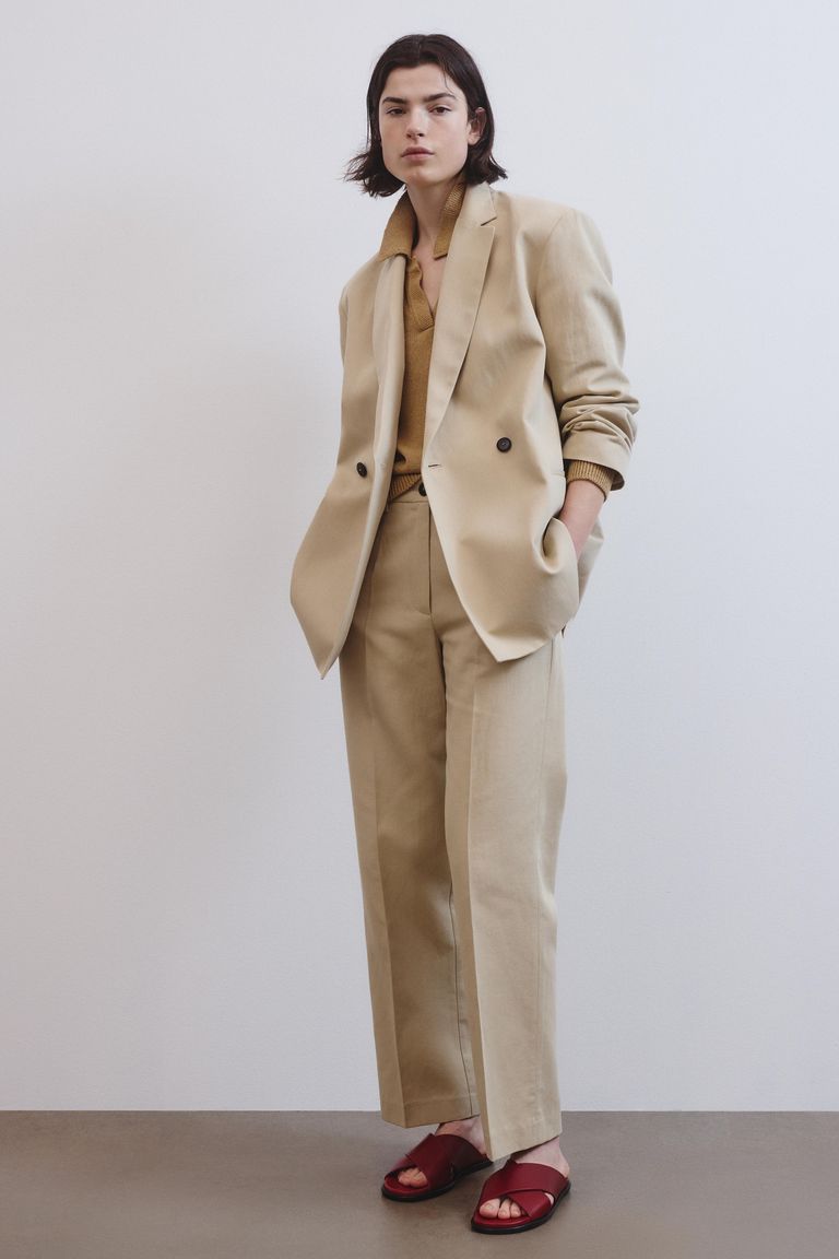 Giacca in twill di cotone e lino