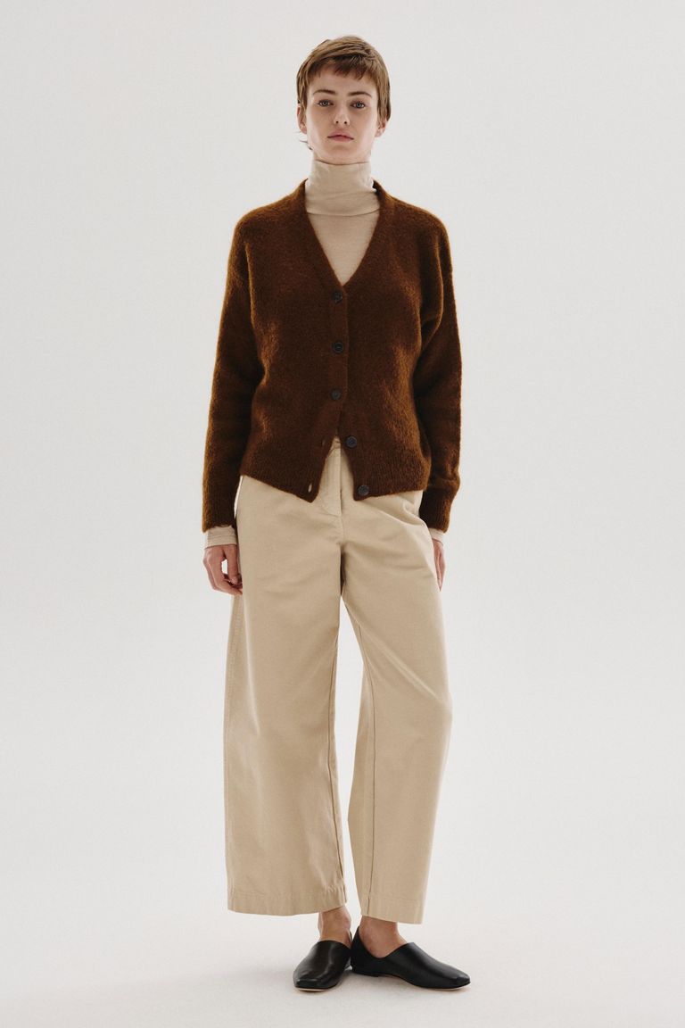 Mohair cardigan gianduia