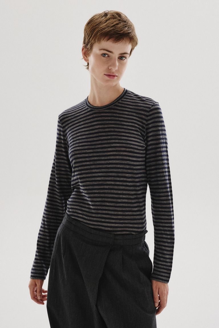 Striped wool jersey T-shirt