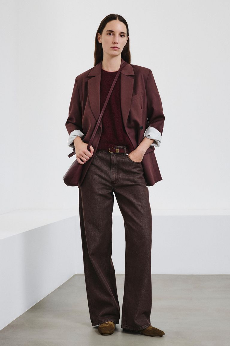 Short-sleeved mohair sweater burgundy