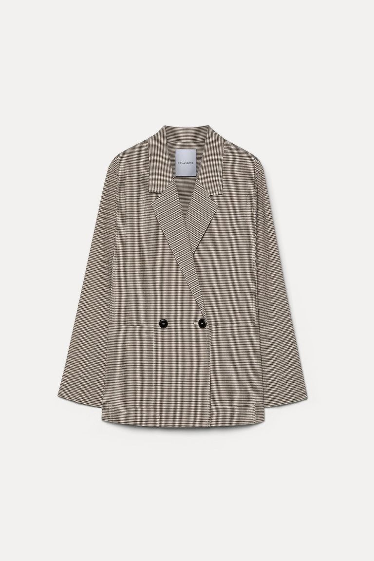 Cotton micro-vichy jacket lime white