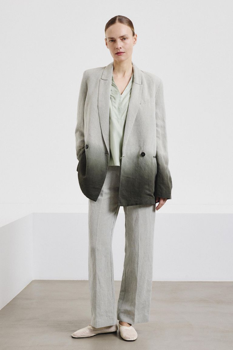 Dégradé slub cotton jacket olive